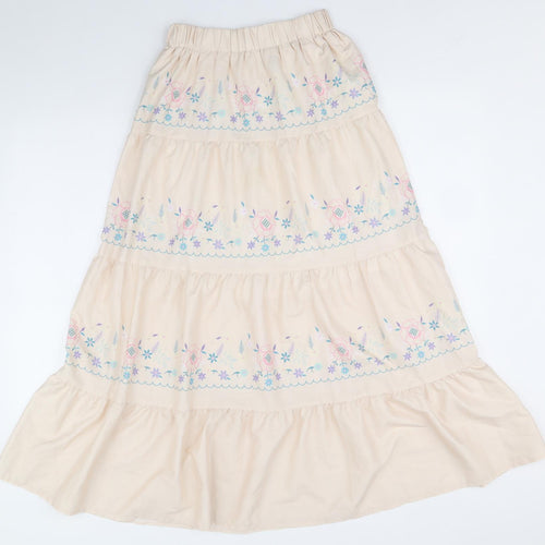 SheIn Womens Beige Geometric Polyester Peasant Skirt Size XS