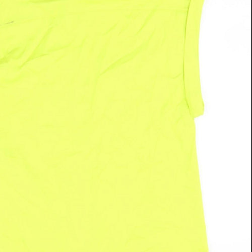 Marks and Spencer Womens Green Viscose Basic Button-Up Size 8 V-Neck