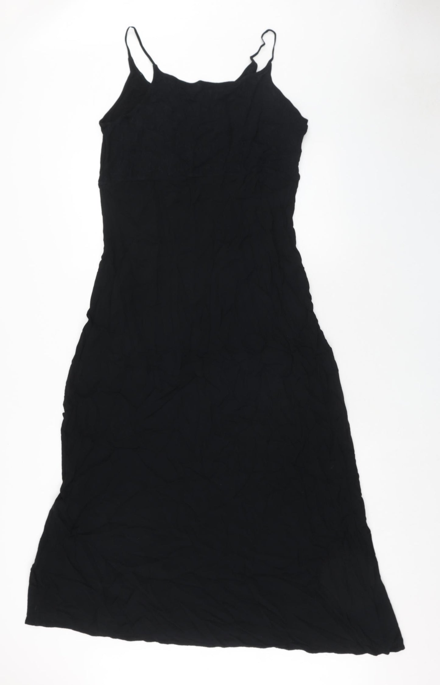 Linea Womens Black Viscose Slip Dress Size M Scoop Neck Pullover