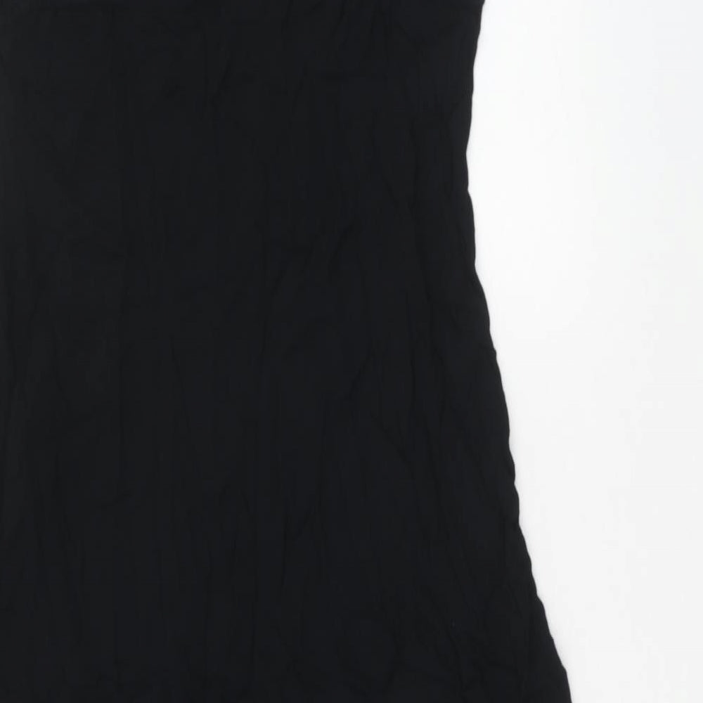 Linea Womens Black Viscose Slip Dress Size M Scoop Neck Pullover