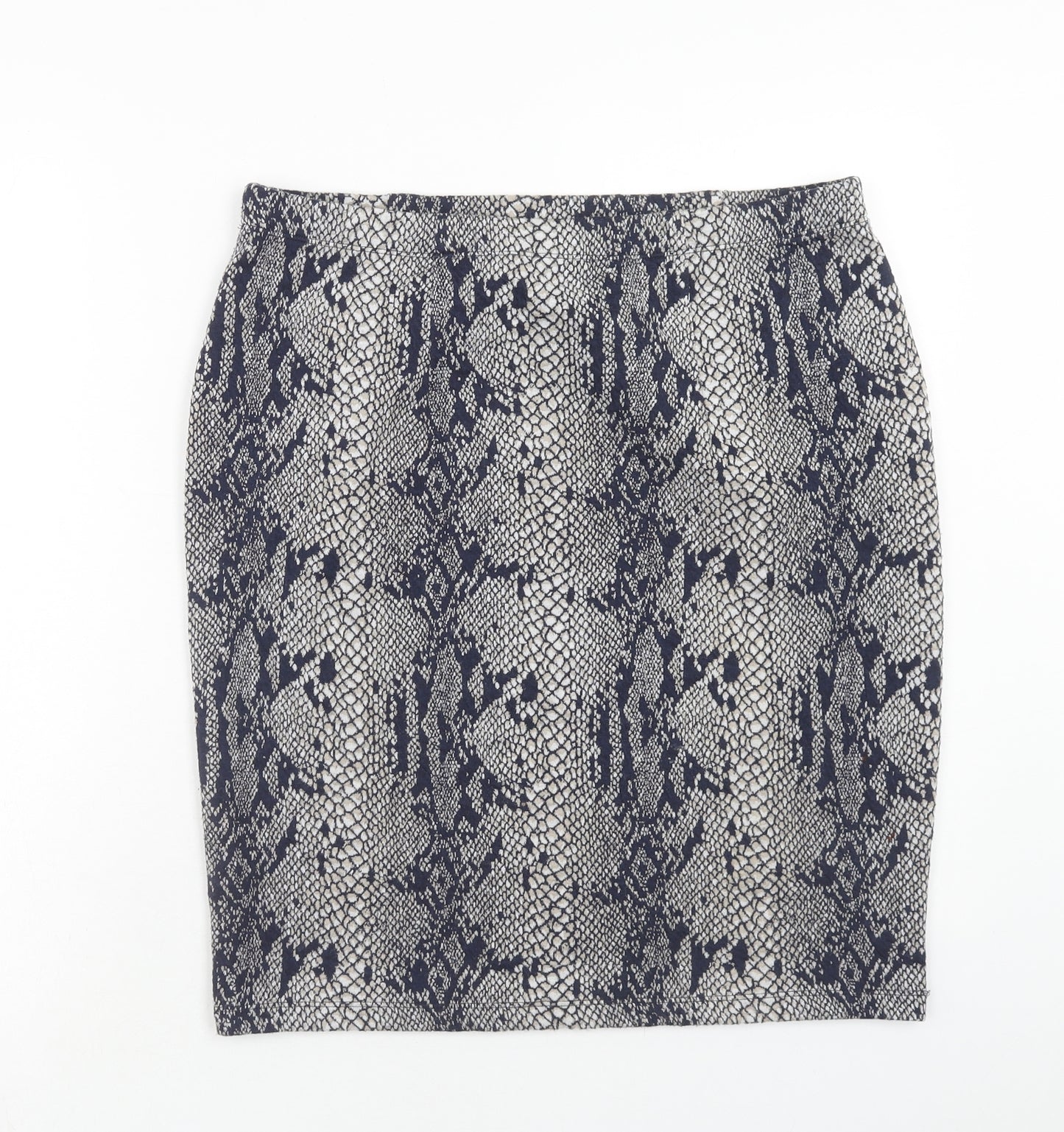 TU Womens Blue Animal Print Polyester Straight & Pencil Skirt Size 14 - Snakeskin Pattern