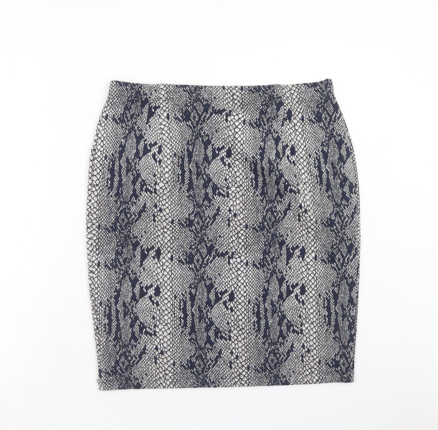TU Womens Blue Animal Print Polyester Straight & Pencil Skirt Size 14 - Snakeskin Pattern