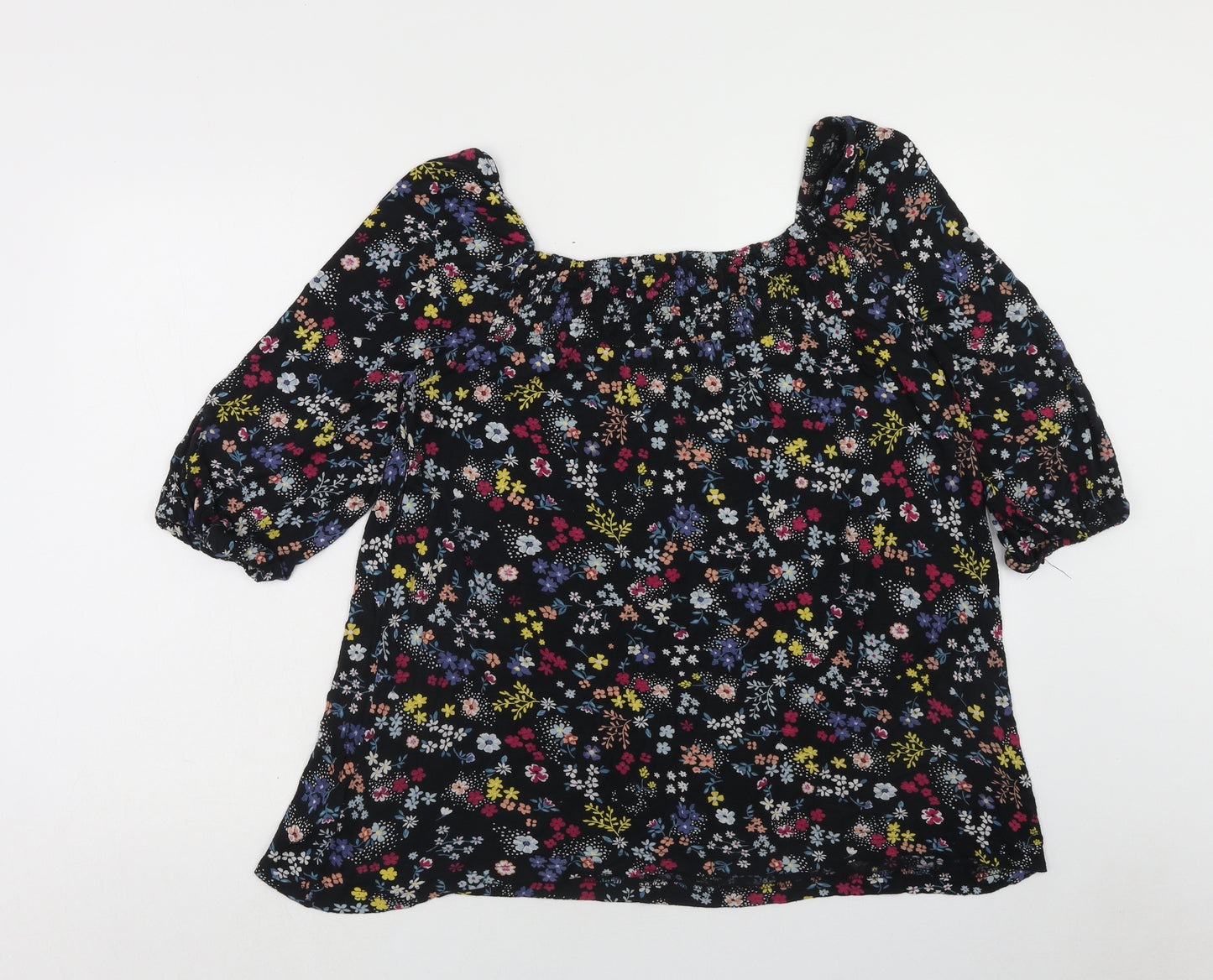 Simply Be Womens Multicoloured Floral Viscose Basic Blouse Size 18 Boat Neck