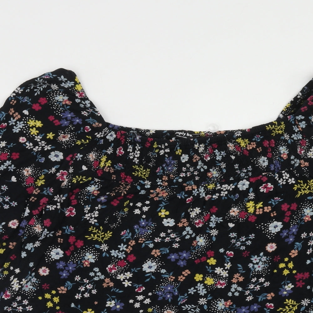 Simply Be Womens Multicoloured Floral Viscose Basic Blouse Size 18 Boat Neck