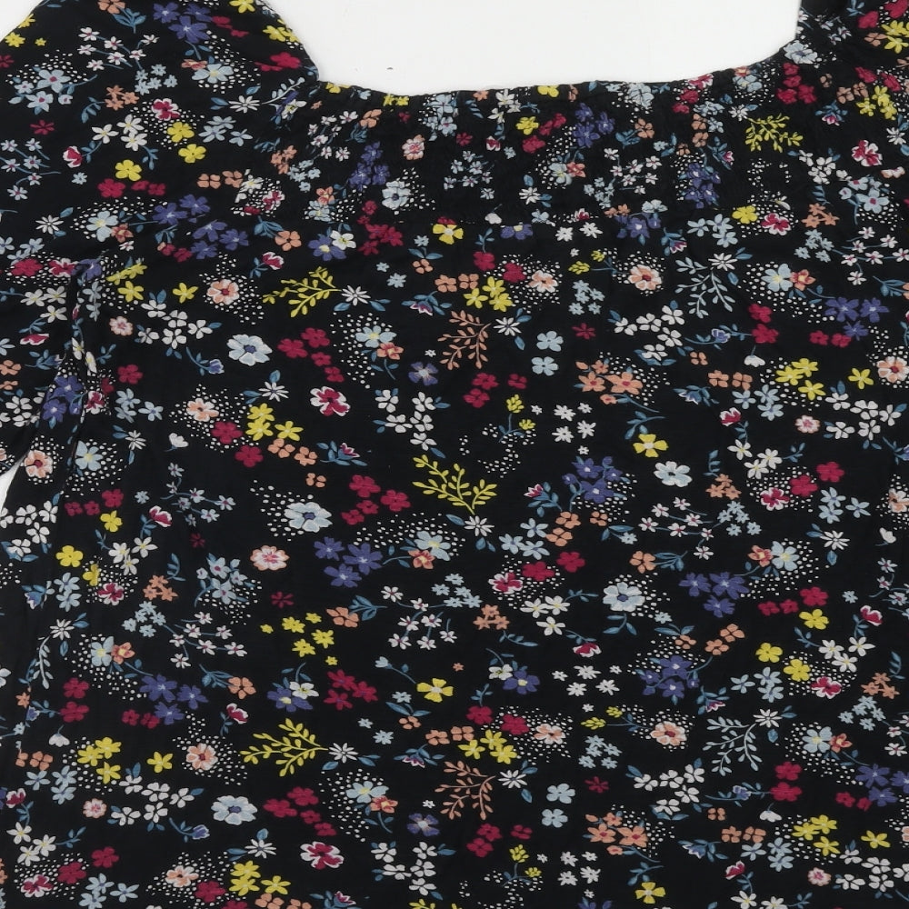 Simply Be Womens Multicoloured Floral Viscose Basic Blouse Size 18 Boat Neck