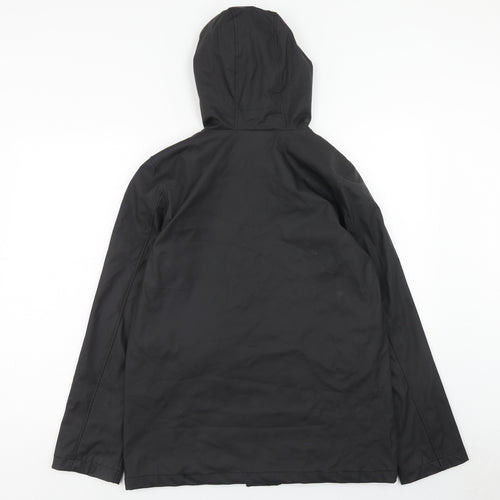 Rising Womens Black Rain Coat Jacket Size S Zip