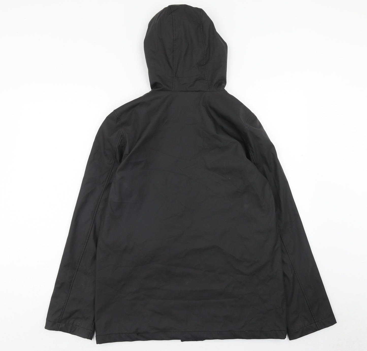 Rising Womens Black Rain Coat Jacket Size S Zip