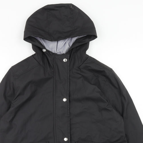 Rising Womens Black Rain Coat Jacket Size S Zip