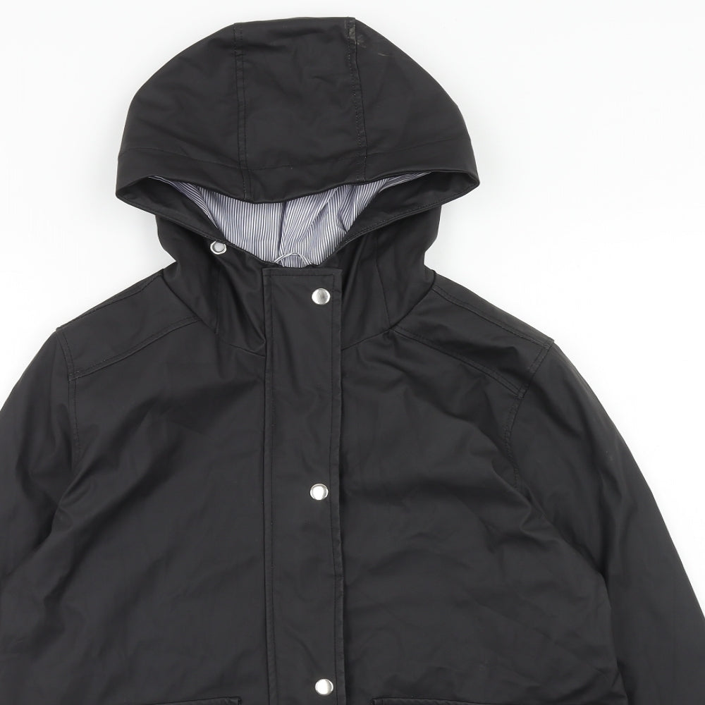 Rising Womens Black Rain Coat Jacket Size S Zip