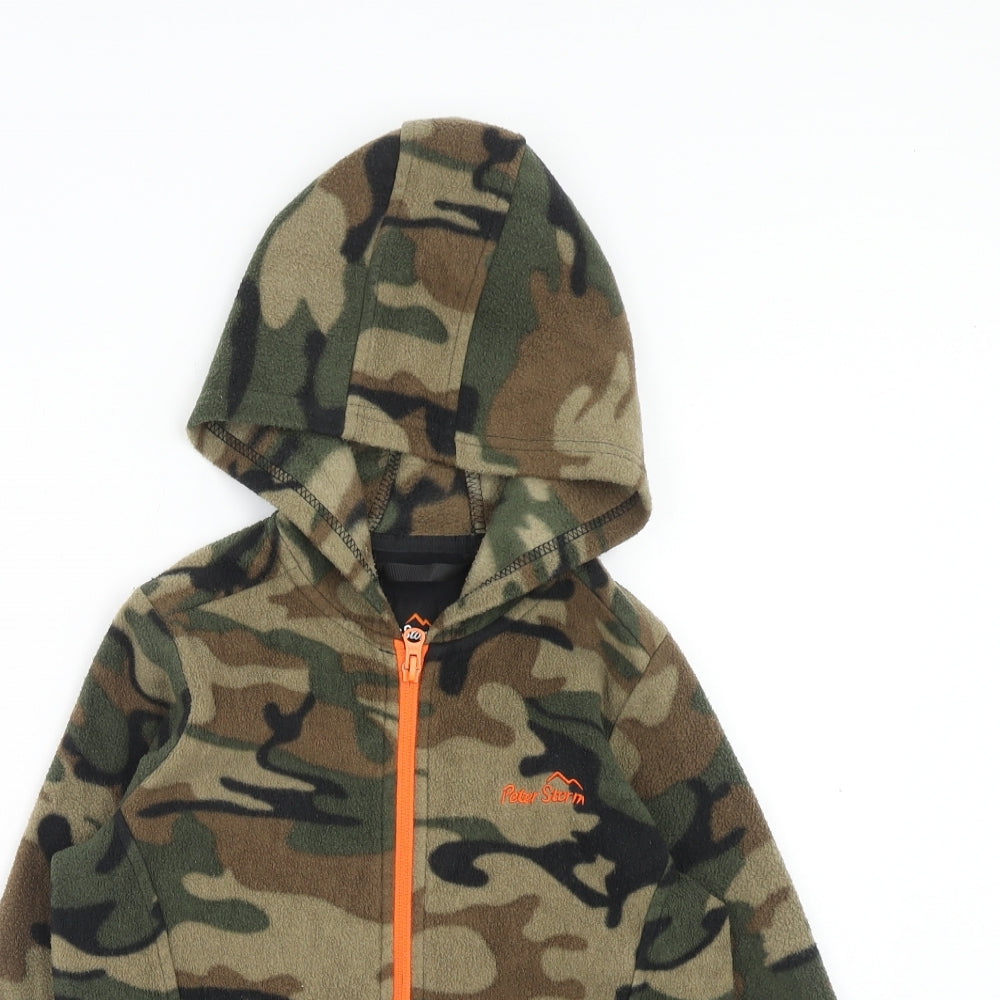 Peter Storm Boys Green Camouflage Jacket Size 7-8 Years Zip