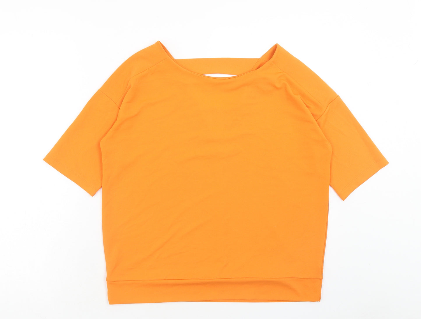 NEXT Womens Orange Polyester Basic T-Shirt Size 10 Boat Neck