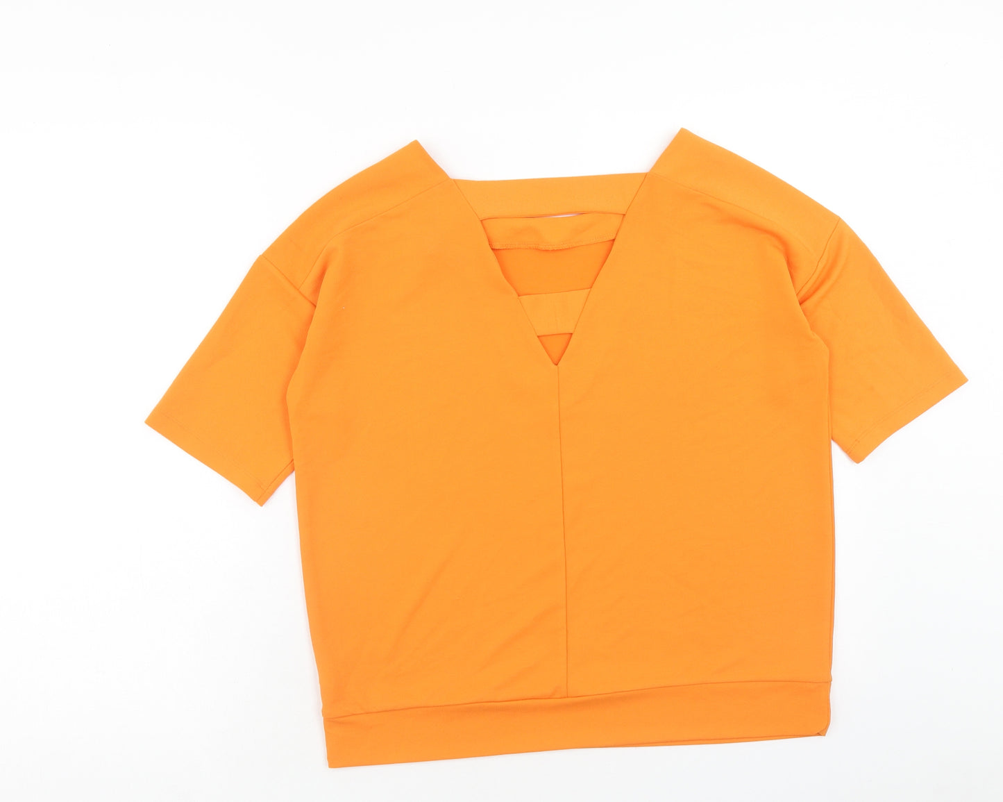 NEXT Womens Orange Polyester Basic T-Shirt Size 10 Boat Neck