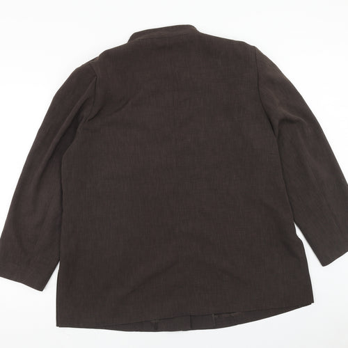 ELVI Womens Brown Jacket Size 20 Button
