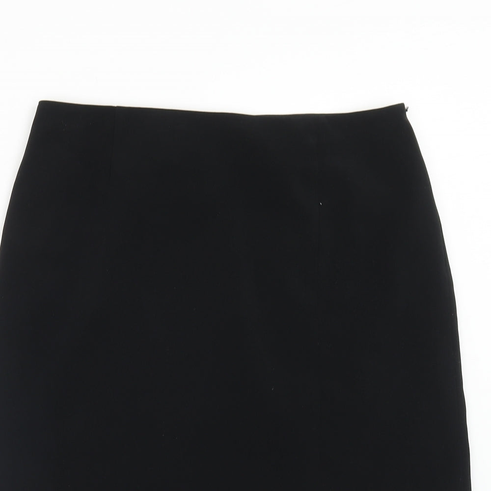 Per Una Womens Black Polyester Straight & Pencil Skirt Size 14 Zip