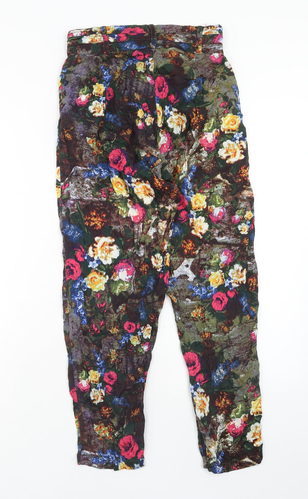 Motel Womens Multicoloured Geometric Viscose Bloomer Trousers Size S Regular Zip