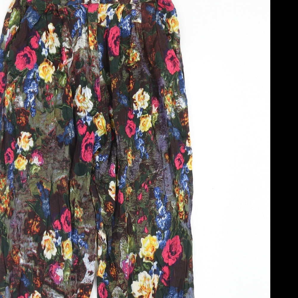Motel Womens Multicoloured Geometric Viscose Bloomer Trousers Size S Regular Zip