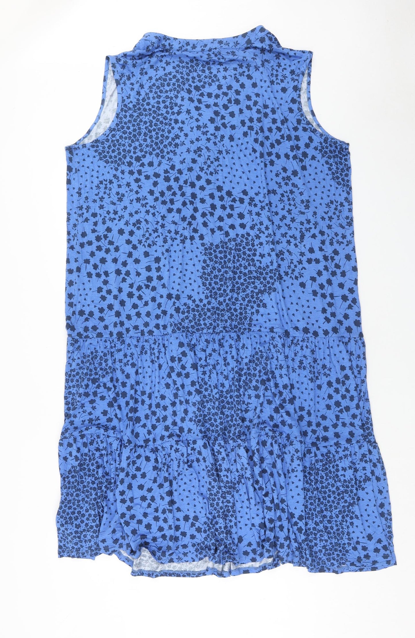 Julipa Womens Blue Geometric Viscose A-Line Size 24 V-Neck Pullover