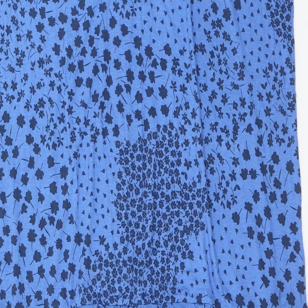 Julipa Womens Blue Geometric Viscose A-Line Size 24 V-Neck Pullover