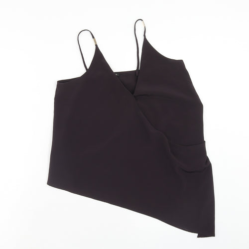 River Island Womens Purple Polyester Camisole Tank Size 8 V-Neck - Asymmetric