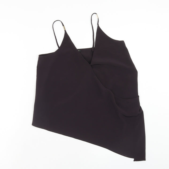 River Island Womens Purple Polyester Camisole Tank Size 8 V-Neck - Asymmetric