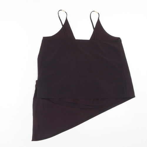 River Island Womens Purple Polyester Camisole Tank Size 8 V-Neck - Asymmetric