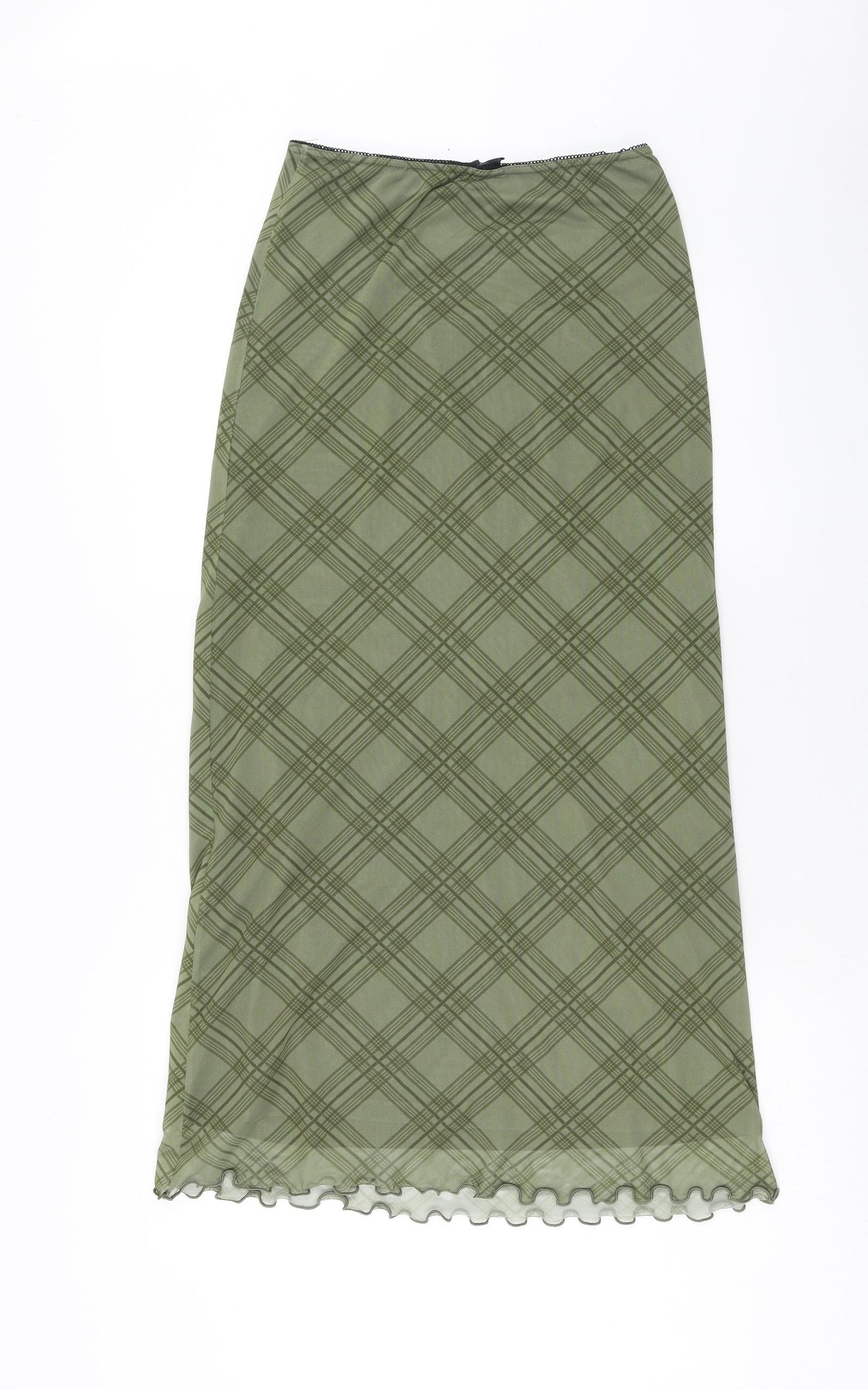 Urban Outfitters Womens Green Geometric Polyester Maxi Skirt Size S