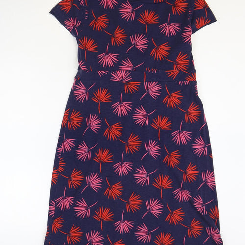 Preworn Womens Multicoloured Geometric Cotton Fit & Flare Size 14 V-Neck