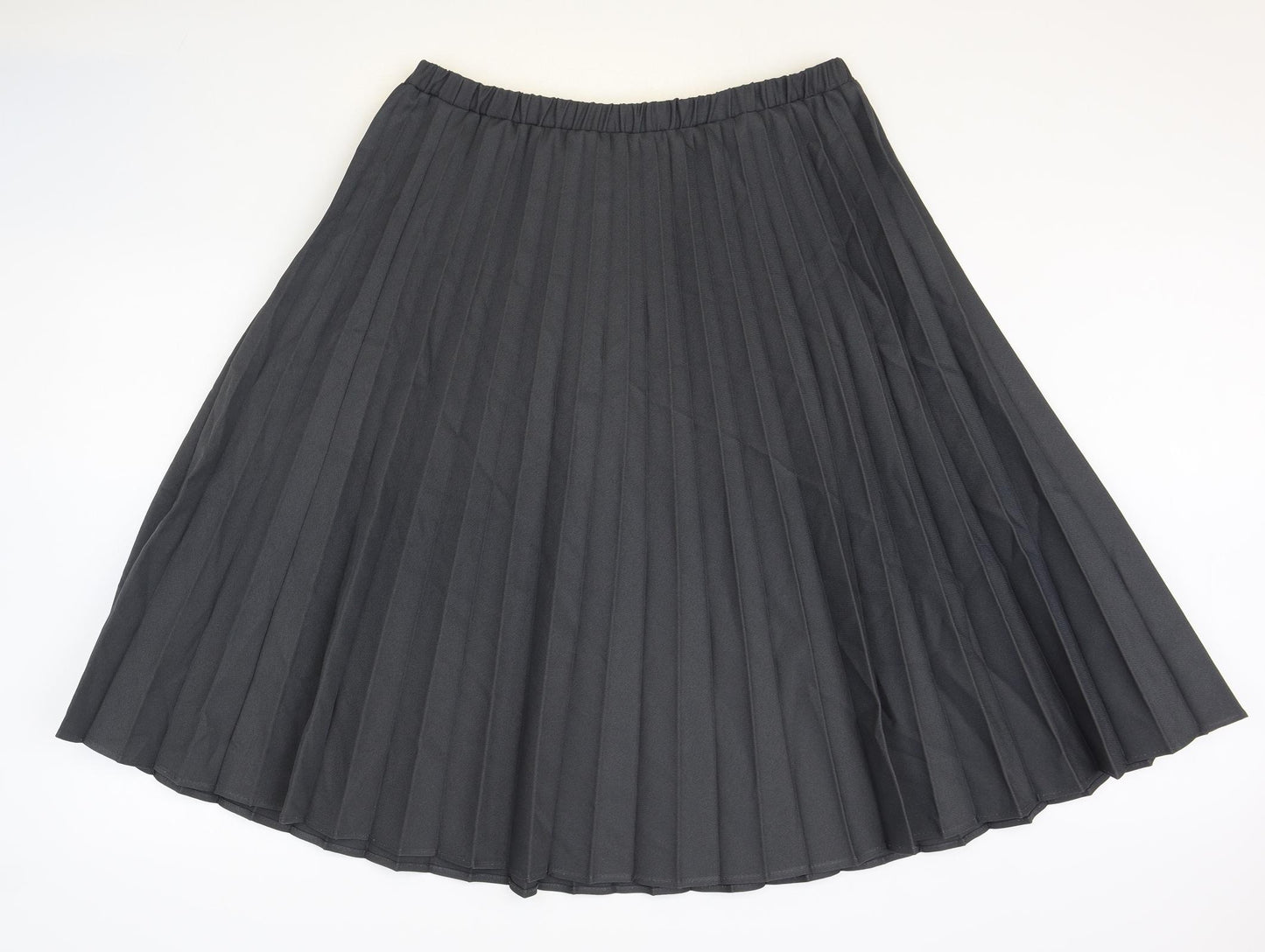 Damart Womens Grey Polyester Pleated Skirt Size 32 in