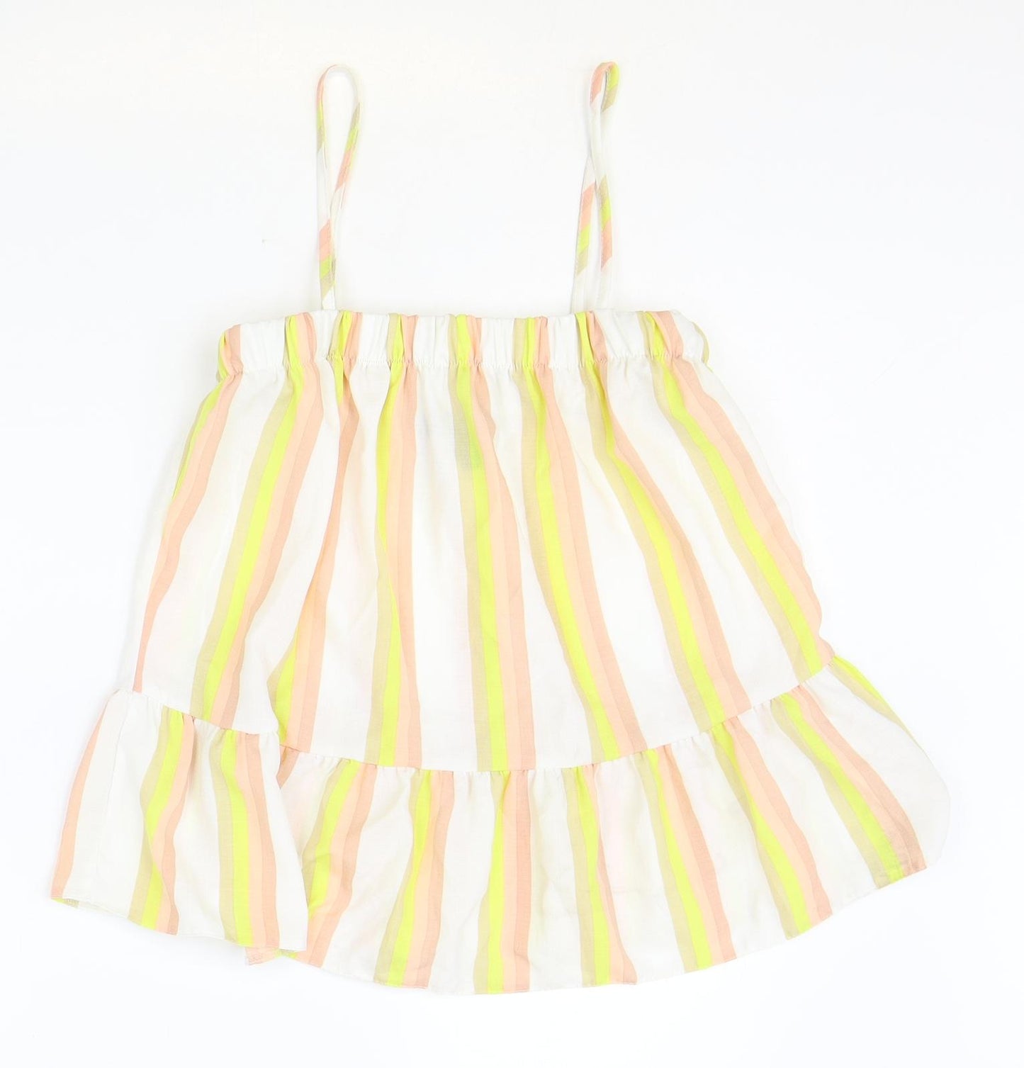 New Look Womens Multicoloured Striped Polyester Camisole Tank Size 12 Square Neck