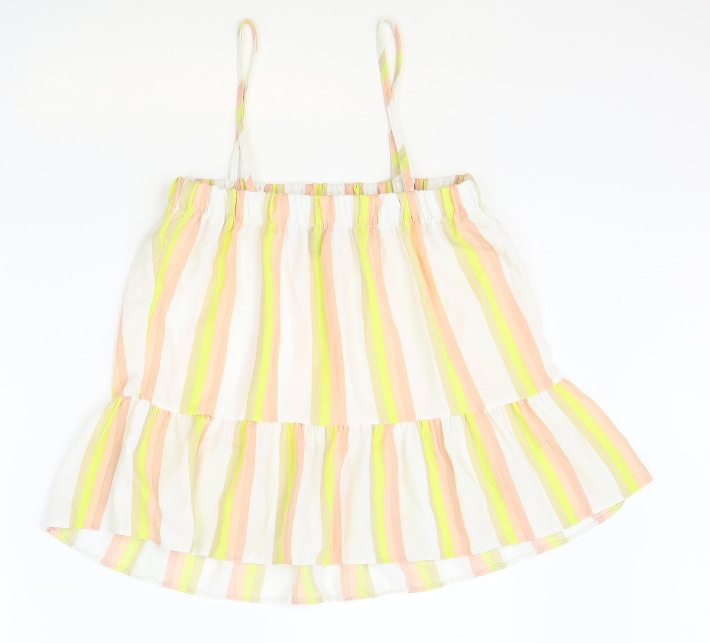 New Look Womens Multicoloured Striped Polyester Camisole Tank Size 12 Square Neck