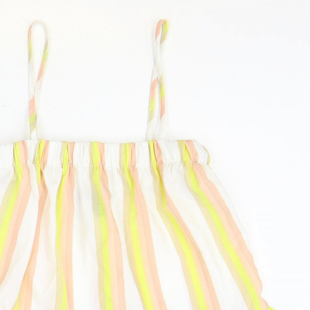 New Look Womens Multicoloured Striped Polyester Camisole Tank Size 12 Square Neck