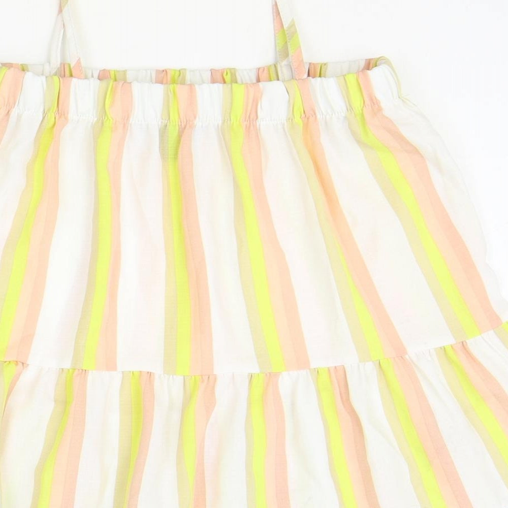 New Look Womens Multicoloured Striped Polyester Camisole Tank Size 12 Square Neck