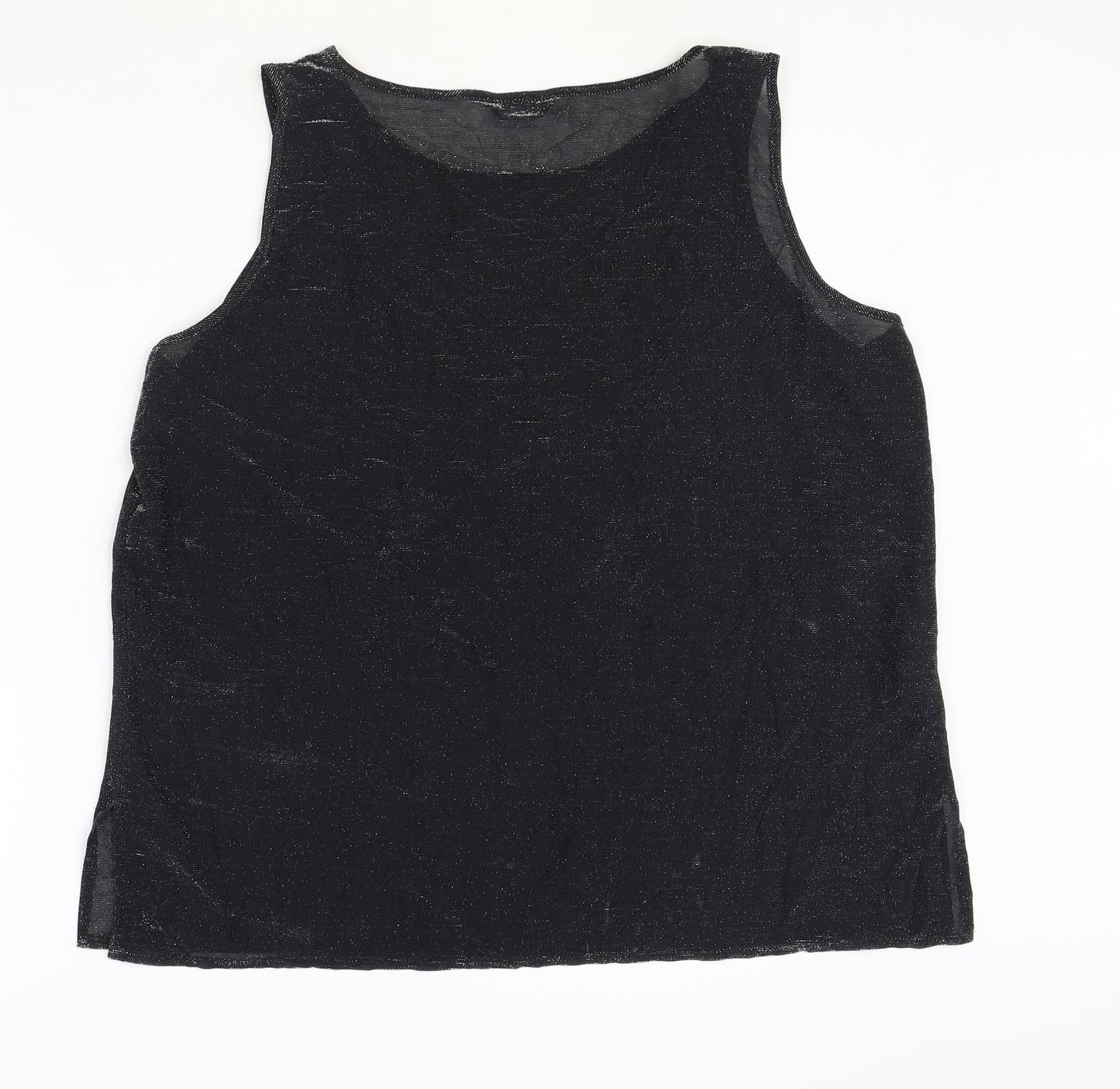 George Womens Black Nylon Basic Tank Size 18 Boat Neck