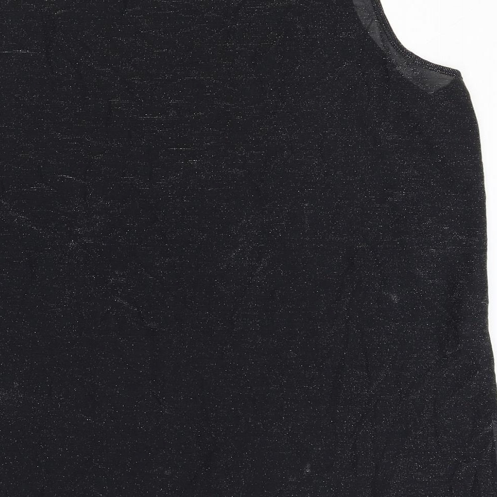 George Womens Black Nylon Basic Tank Size 18 Boat Neck