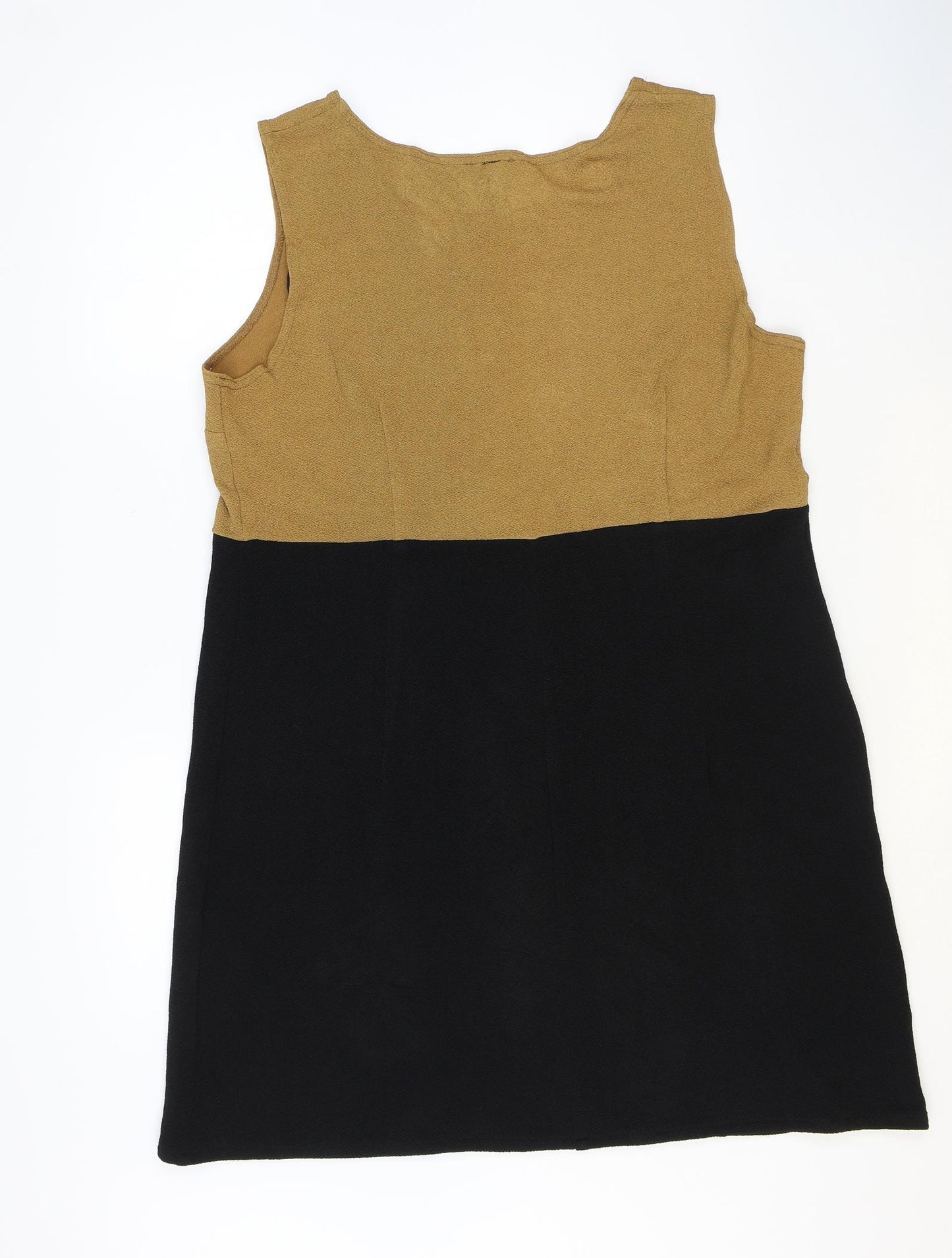 R&M Richards Womens Black Colourblock Polyester Tank Dress Size XL Scoop Neck