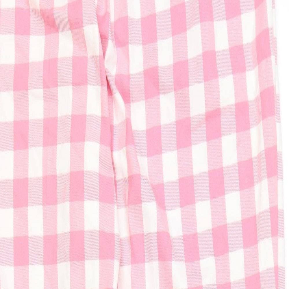 Zara Womens Pink Geometric Polyester Trousers Size XL Regular Zip