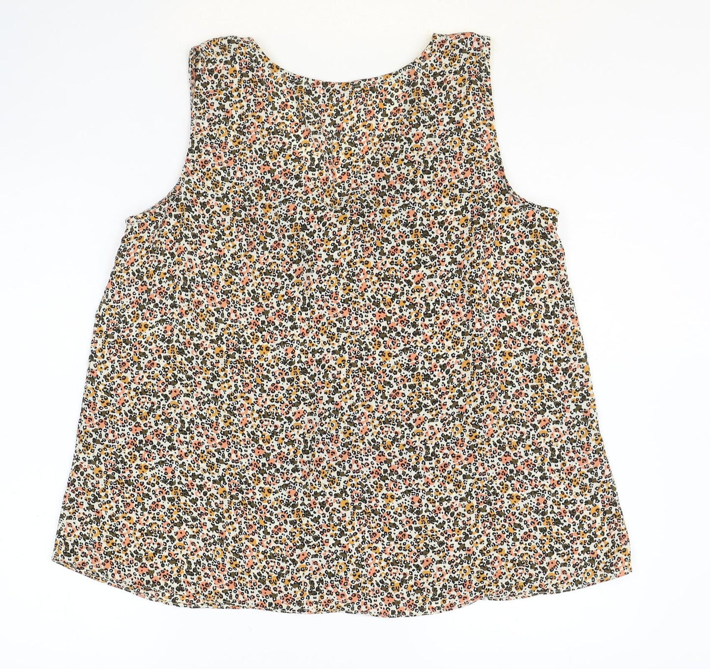 TU Woman Womens Multicoloured Geometric Polyester Basic Blouse Size 14 Round Neck