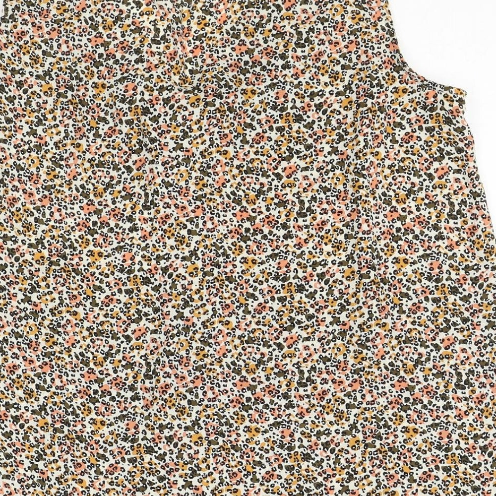 TU Woman Womens Multicoloured Geometric Polyester Basic Blouse Size 14 Round Neck