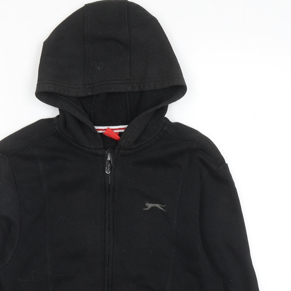 Slazenger Boys Black Cotton Full Zip Hoodie Size 7-8 Years Zip