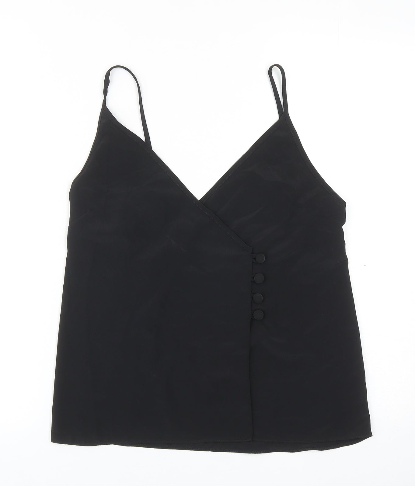 ASOS Womens Black Polyester Basic Tank Size 8 V-Neck
