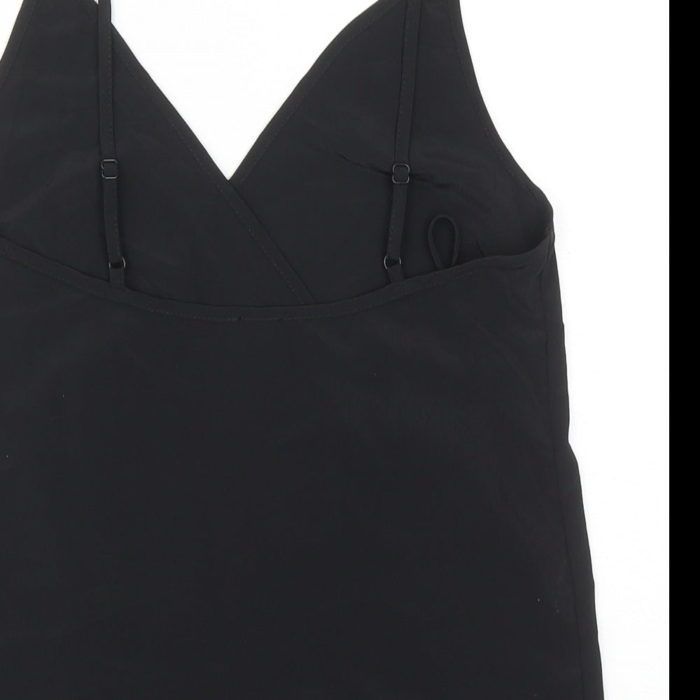 ASOS Womens Black Polyester Basic Tank Size 8 V-Neck