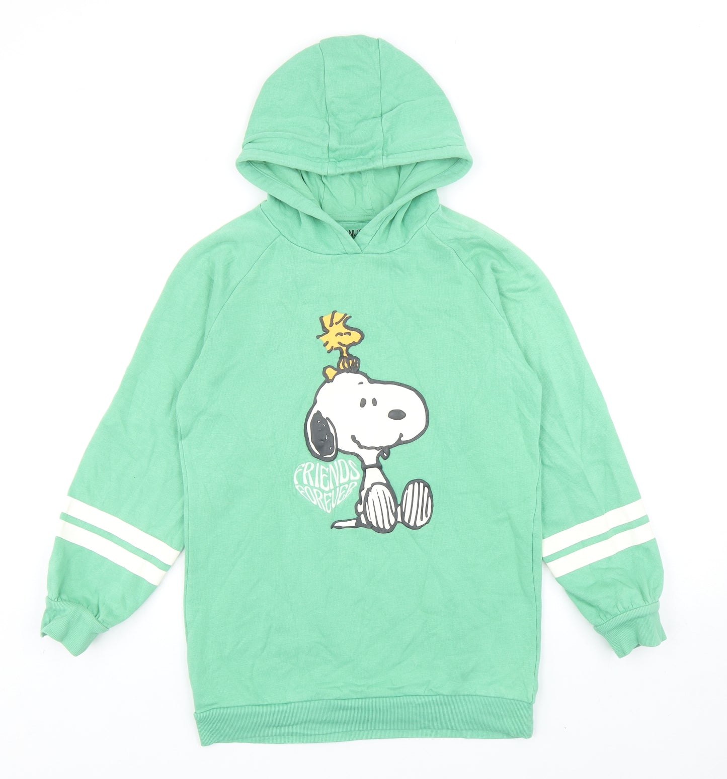 Marks and Spencer Girls Green Cotton Pullover Hoodie Size 11-12 Years Pullover