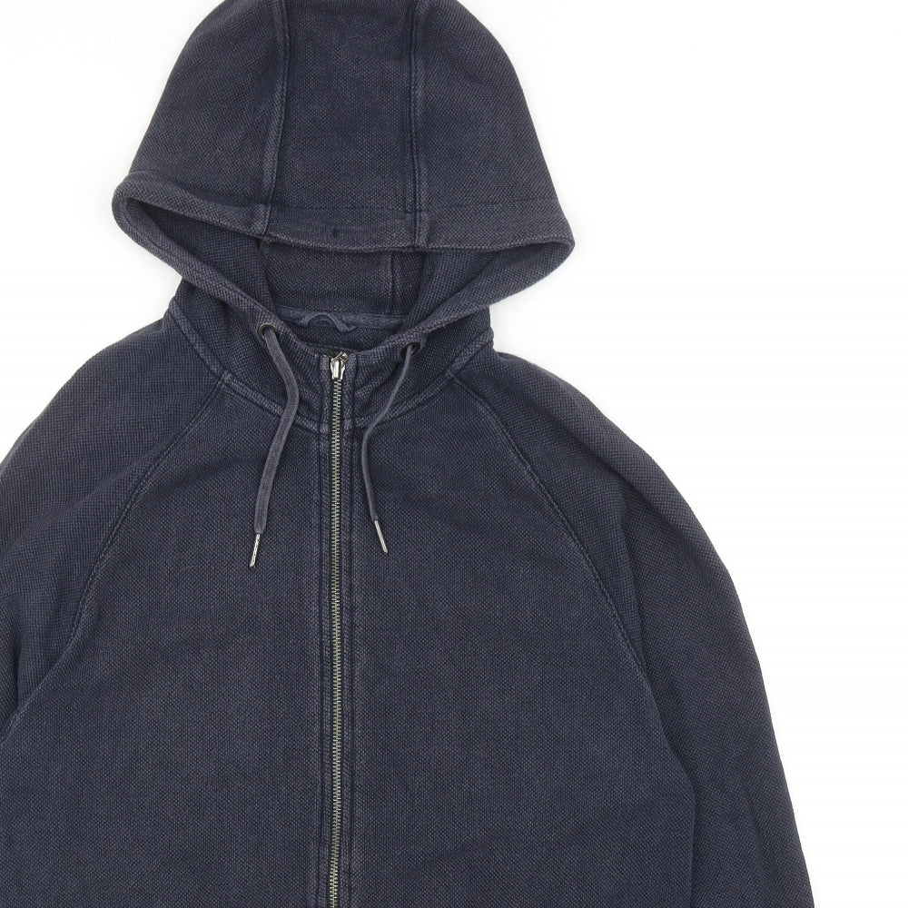 NEXT Mens Blue Cotton Full Zip Hoodie Size M