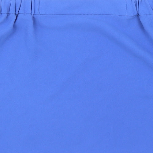 Topshop Womens Blue Polyester Cropped Blouse Size 10 Off the Shoulder - Bardot