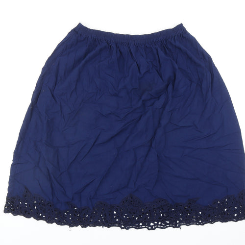 Uluwatu Womens Blue Geometric Viscose Tulip Skirt Size M