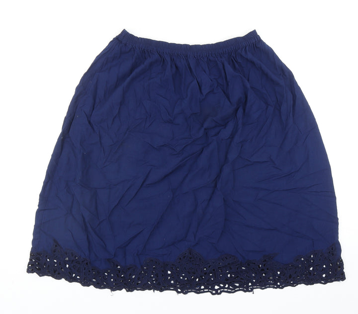 Uluwatu Womens Blue Geometric Viscose Tulip Skirt Size M
