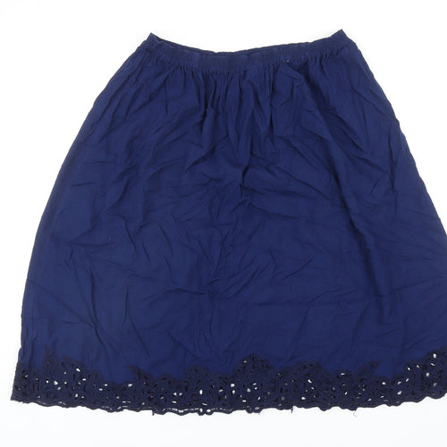 Uluwatu Womens Blue Geometric Viscose Tulip Skirt Size M