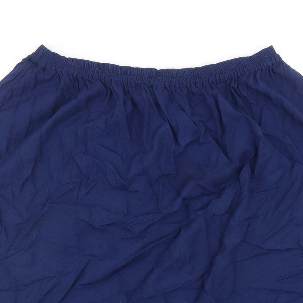 Uluwatu Womens Blue Geometric Viscose Tulip Skirt Size M