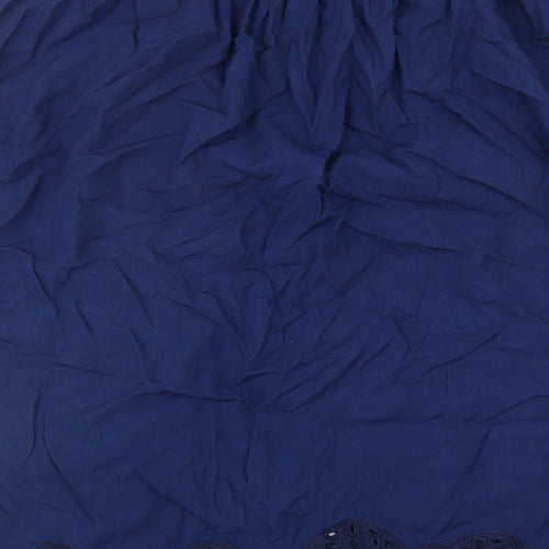 Uluwatu Womens Blue Geometric Viscose Tulip Skirt Size M