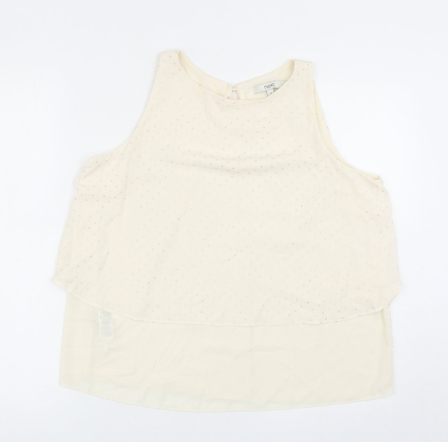 NEXT Womens Ivory Polyester Basic Tank Size 14 Boat Neck